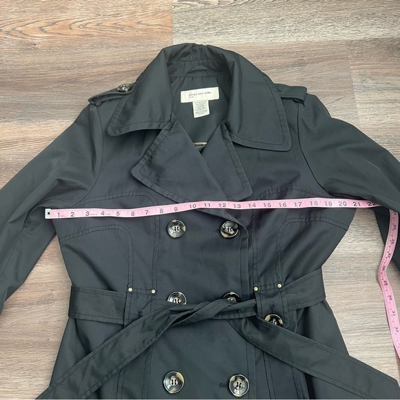 Jones New York Sport Women's Black Double-Breasted Trench Coat Peacoat - Picture 8 of 9